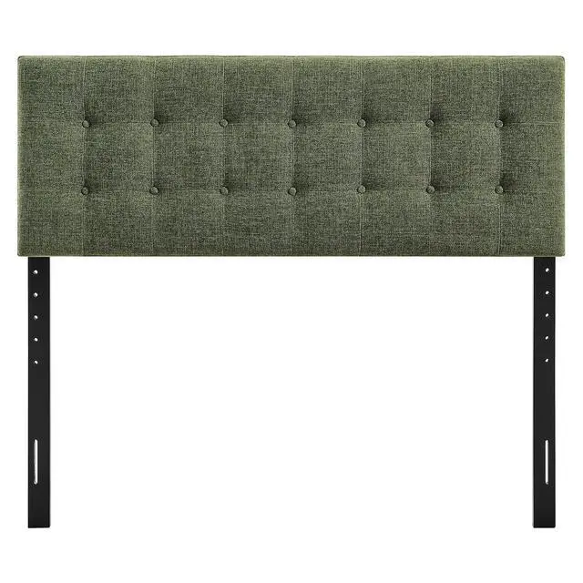 Alt view image 6 of 7 - Emily King Size Fabric Headboard in Foliage - Linen-Like Upholstery with Button Tufting and 7 Adjustable Height Positions