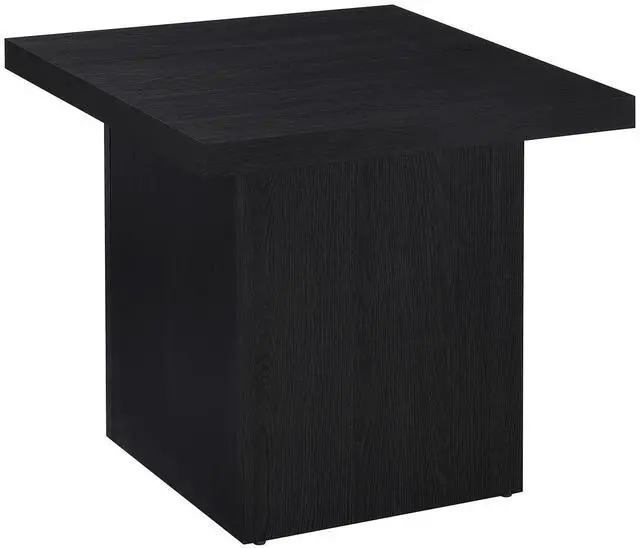 Main image of Coaster Home Furnishings - Devar - Wood - Square End Table with Thick Top, Plinth Base, and Blocky Frame - Living Room - 23.5-Inch - Black - 706277