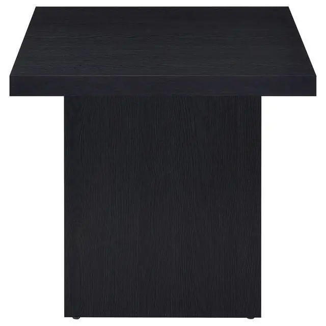 Alt view image 5 of 7 - Coaster Home Furnishings - Devar - Wood - Square End Table with Thick Top, Plinth Base, and Blocky Frame - Living Room - 23.5-Inch - Black - 706277