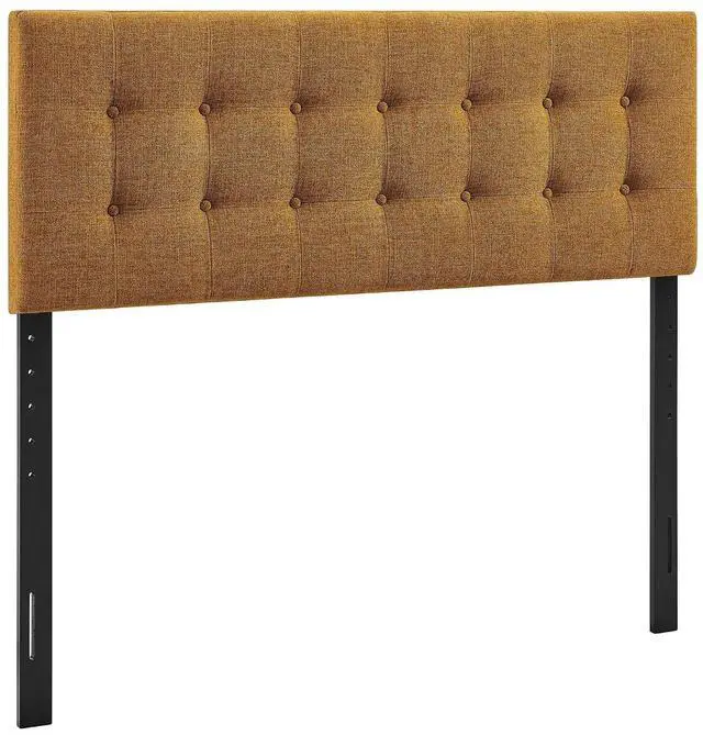 Alt view image 3 of 7 - Emily Full Size Performance Fabric Headboard in Copper - Linen-Like Upholstery with Button Tufting and 7 Adjustable Height Positions