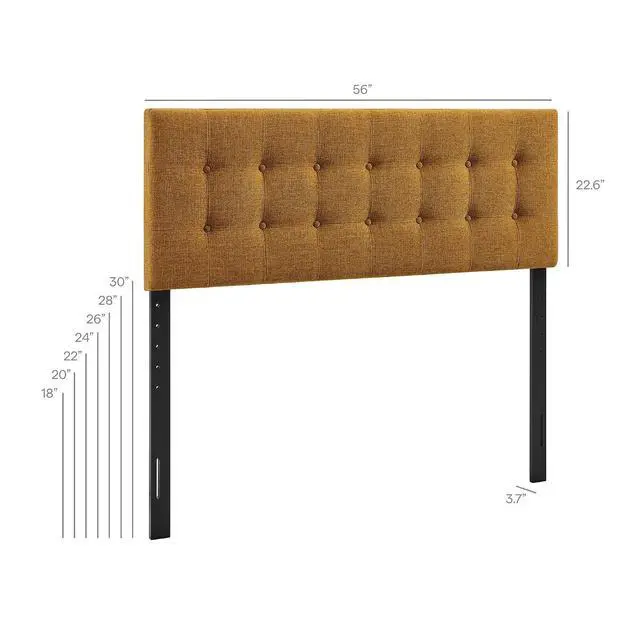 Alt view image 2 of 7 - Emily Full Size Performance Fabric Headboard in Copper - Linen-Like Upholstery with Button Tufting and 7 Adjustable Height Positions