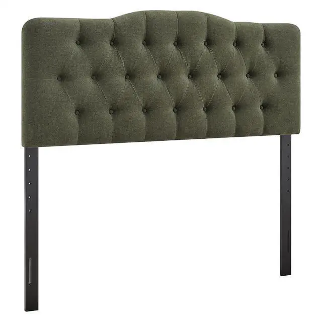 Alt view image 3 of 7 - Annabel Premium Linen Blend King Headboard in Sage - Soft Fabric Headboard Only with Diamond Button Tufting and 7 Height-Adjustable Positions