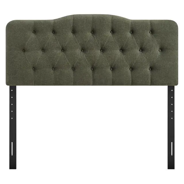 Alt view image 6 of 7 - Annabel Premium Linen Blend King Headboard in Sage - Soft Fabric Headboard Only with Diamond Button Tufting and 7 Height-Adjustable Positions