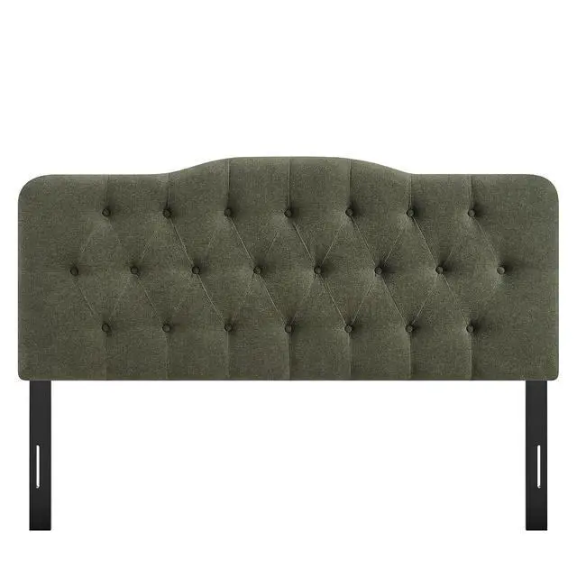 Alt view image 7 of 7 - Annabel Premium Linen Blend King Headboard in Sage - Soft Fabric Headboard Only with Diamond Button Tufting and 7 Height-Adjustable Positions