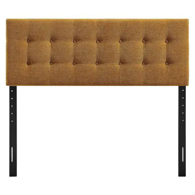 Alt view image 6 of 7 - Emily Full Size Performance Fabric Headboard in Copper - Linen-Like Upholstery with Button Tufting and 7 Adjustable Height Positions