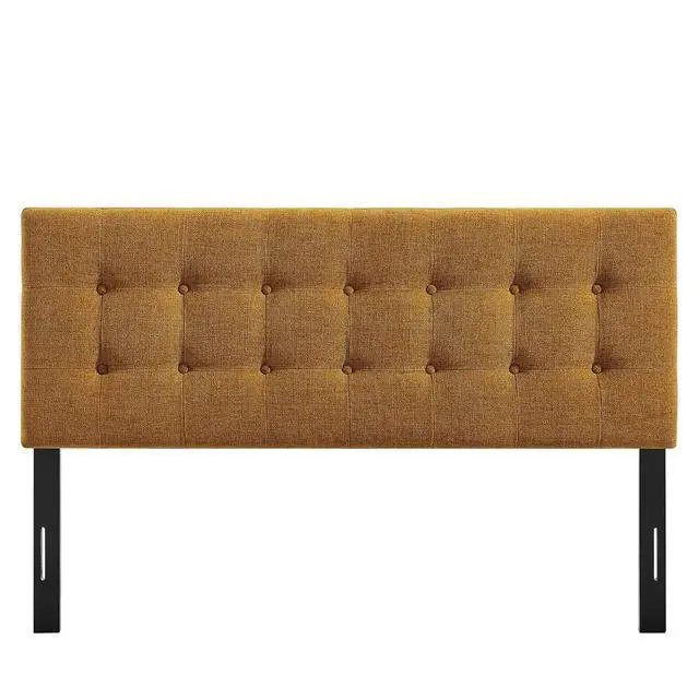 Alt view image 7 of 7 - Emily Full Size Performance Fabric Headboard in Copper - Linen-Like Upholstery with Button Tufting and 7 Adjustable Height Positions