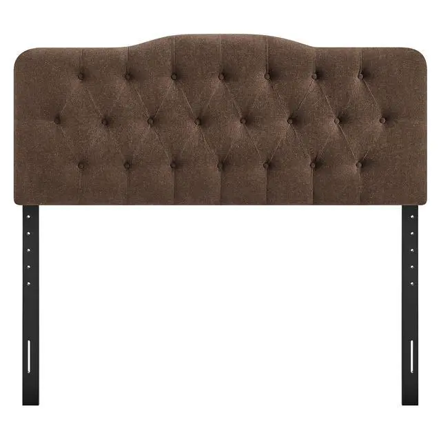 Alt view image 6 of 7 - Annabel Premium Linen Blend Queen Headboard in Cocoa - Soft Fabric Headboard Only with Diamond Button Tufting and 7 Height-Adjustable Positions