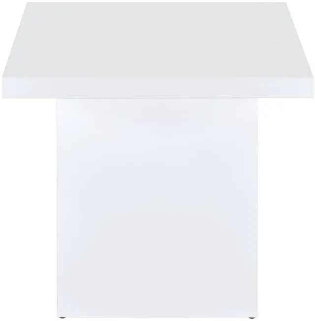 Alt view image 4 of 7 - Coaster Home Furnishings - Devar - Wood - Square End Table with Thick Top, Plinth Base, and Blocky Frame - Living Room - 23.5-Inch - White High Gloss - 710897