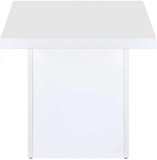 Alt view image 7 of 7 - Coaster Home Furnishings - Devar - Wood - Square End Table with Thick Top, Plinth Base, and Blocky Frame - Living Room - 23.5-Inch - White High Gloss - 710897
