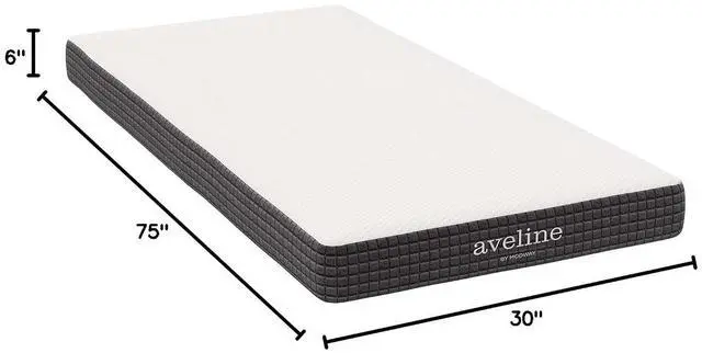 Alt view image 3 of 7 - Aveline 6 Gel Infused Memory Mattress with CertiPUR-US Certified Foam Narrow Twin Mattress