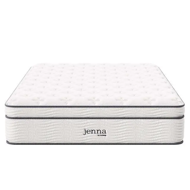 Alt view image 2 of 7 - Jenna 14 Innerspring and Memory Foam Queen Mattress With Individually Encased Coils, White