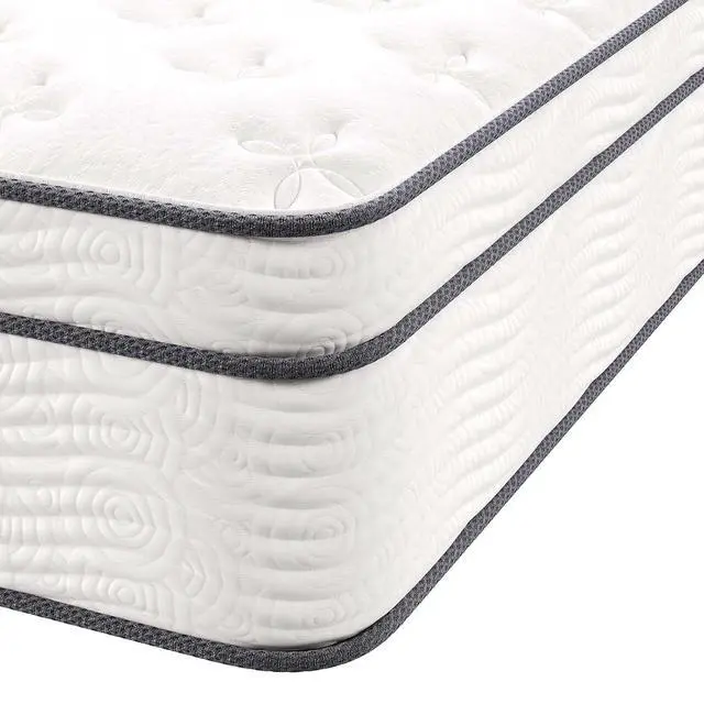 Alt view image 3 of 7 - Jenna 14 Innerspring and Memory Foam Queen Mattress With Individually Encased Coils, White