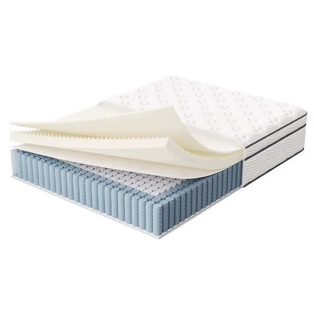 Alt view image 6 of 7 - Jenna 14 Innerspring and Memory Foam Queen Mattress With Individually Encased Coils, White