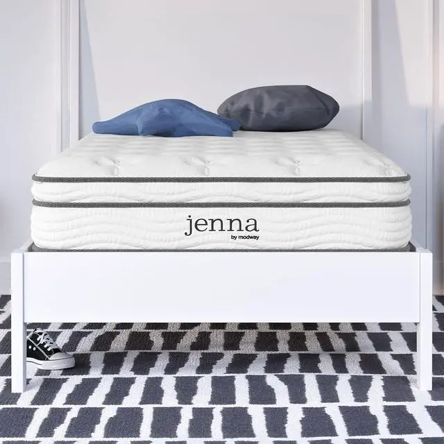 Main image of Jenna 8 Innerspring and Memory Foam Twin Mattress With Individually Encased Coils, White