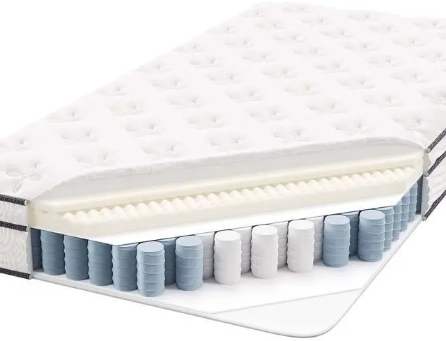 Alt view image 5 of 7 - Jenna 8 Innerspring and Memory Foam Twin Mattress With Individually Encased Coils, White
