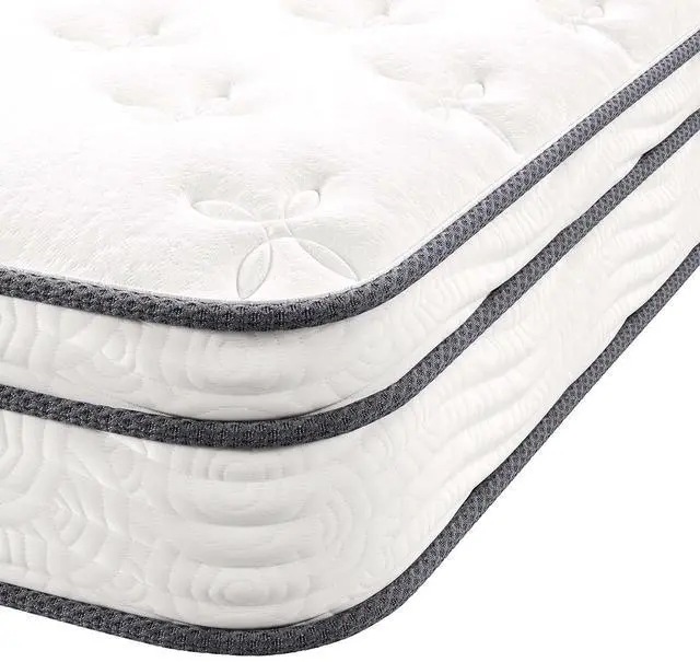 Alt view image 3 of 7 - Jenna 8 Innerspring and Memory Foam Twin Mattress With Individually Encased Coils, White