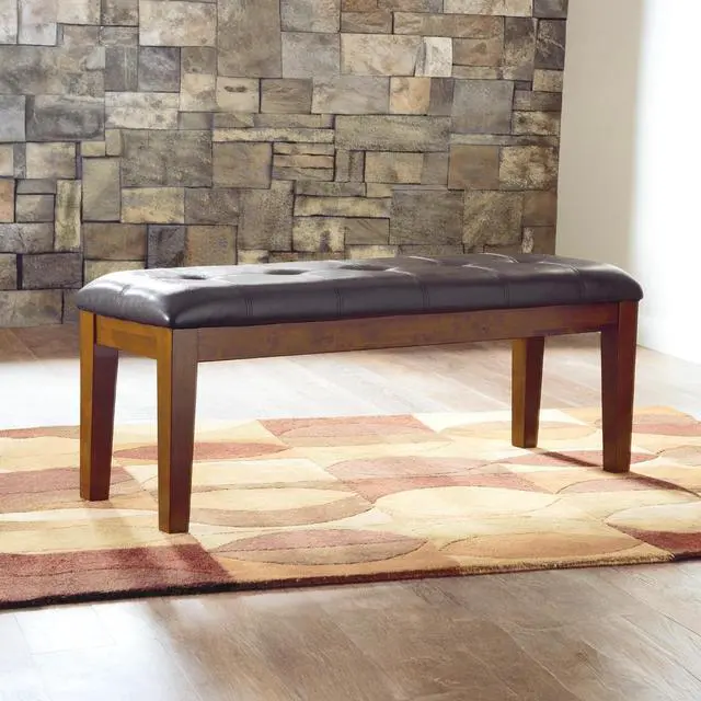 Alt view image 2 of 7 - Signature Design by Ashley Ralene Tufted Upholstered Dining Room Bench, Medium Brown