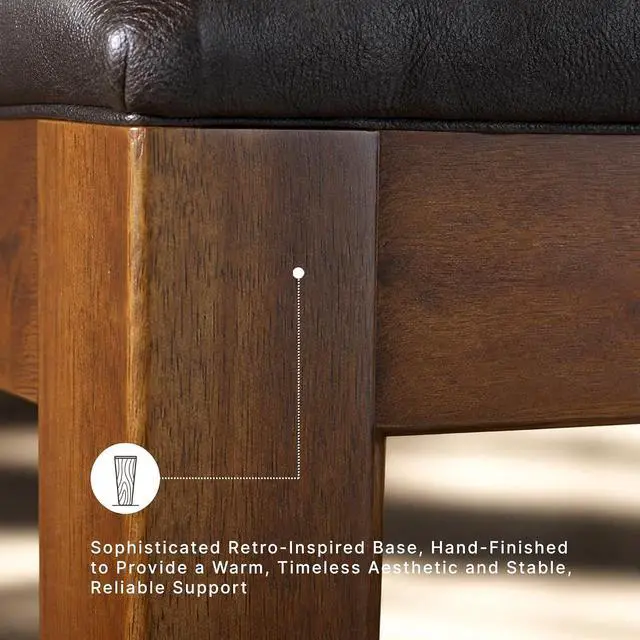 Alt view image 6 of 7 - Signature Design by Ashley Ralene Tufted Upholstered Dining Room Bench, Medium Brown