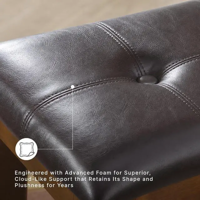 Alt view image 5 of 7 - Signature Design by Ashley Ralene Tufted Upholstered Dining Room Bench, Medium Brown