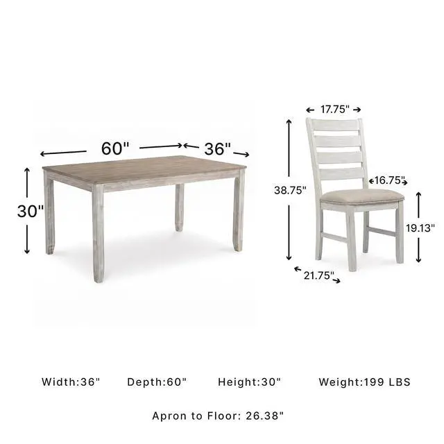 Alt view image 2 of 6 - Skempton Cottage Dining 7 Piece Set Rectangular Table & 6 Upholstered Chairs | Coastal Chic Meets Farmhouse, Whitewash