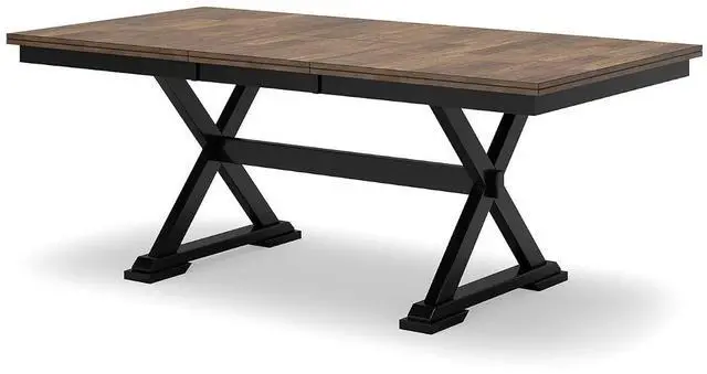 Main image of Wildenauer Dining Extension Table, 18" Self-Storing Butterfly Leaf, Hardwood Solids, Mango Veneer & MDF Substrate, Seats 6 to 8 for Kitchens, Black & Dark Brown, 78"