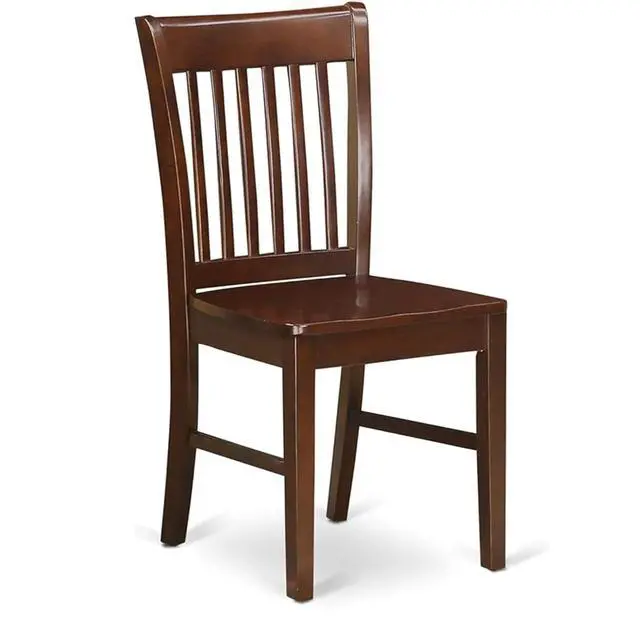 Alt view image 4 of 6 - NFC-MAH-W Norfolk Dining Room Chairs - Slat Back Solid Wood Seat Chairs, Set of 2, Mahogany