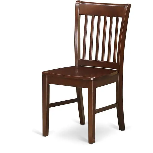 Alt view image 6 of 6 - NFC-MAH-W Norfolk Dining Room Chairs - Slat Back Solid Wood Seat Chairs, Set of 2, Mahogany