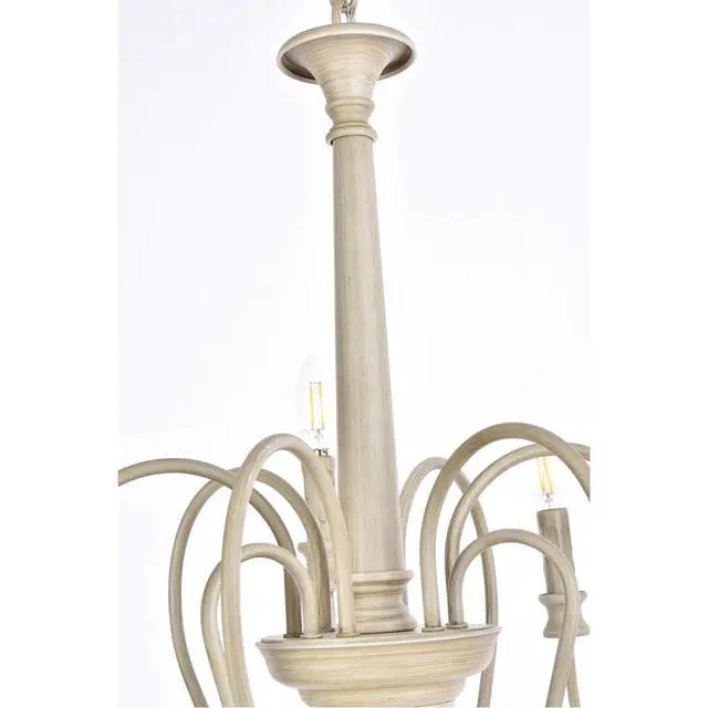Alt view image 5 of 7 - Flynx 9-Light Mid-Century Metal Pendant in Weathered Dove