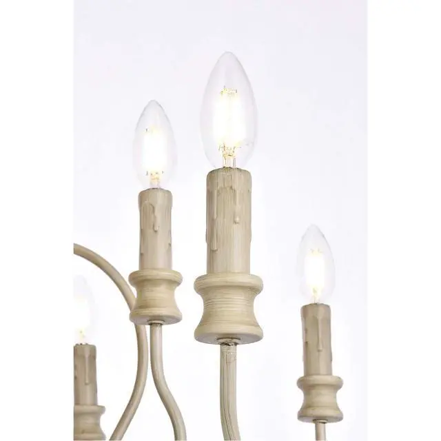 Alt view image 6 of 7 - Flynx 9-Light Mid-Century Metal Pendant in Weathered Dove