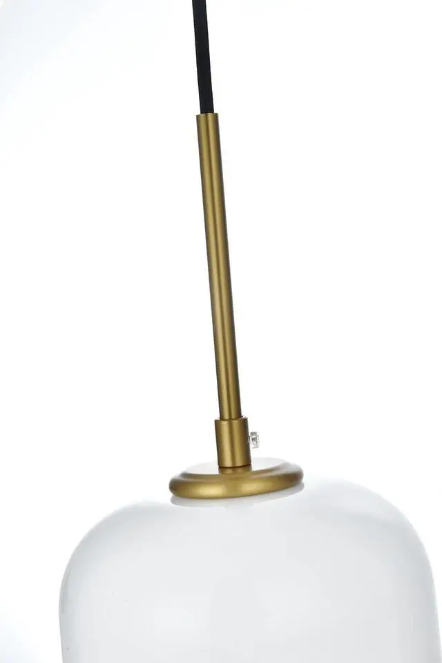 Alt view image 5 of 7 - Gene 3-Light Metal Pendant in Black and Frosted White Glass