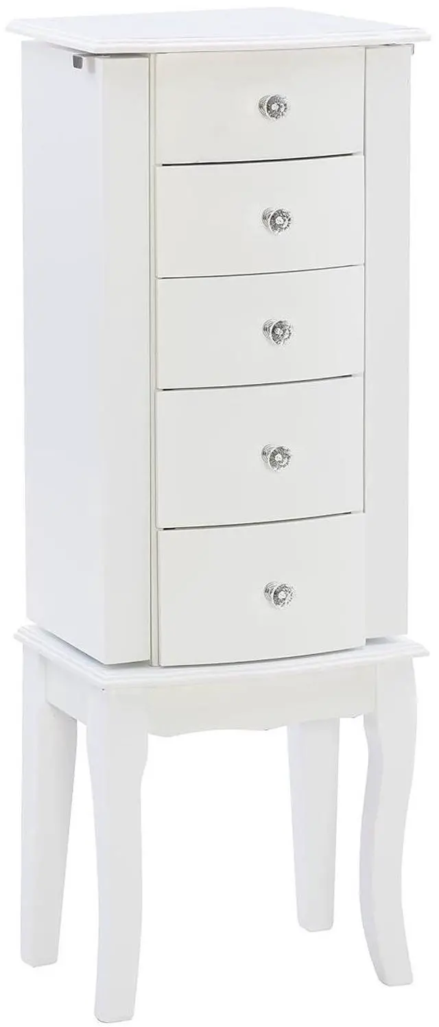 Main image of Furniture Jewelry Armoire, White, 13"x 9.375"x 35.5"