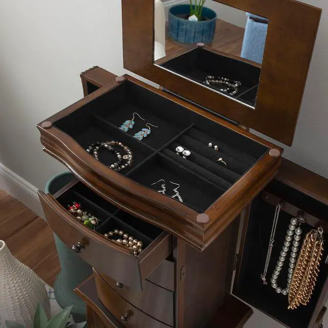 Alt view image 5 of 7 - Louis Philippe Jewelry Armoire, Walnut