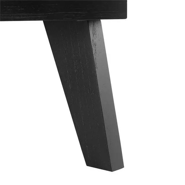 Alt view image 2 of 7 - Jewelry Armoire, Black Painted Wood, 5 Drawers with Cane Front Panels, Felt-Lined Storage, Side Hooks for Accessories, Top Mirror Compartment, Compact Design, 19.63" W x 13.38" D x 41" H
