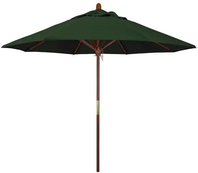 Main image of 9' Round Hardwood Frame Market Umbrella, Stainless Steel Hardware, Push Open
