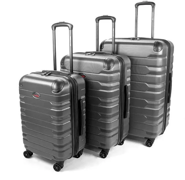 Alt view image 2 of 6 - Mina 3-Piece Hardside Luggage Set (Grey)