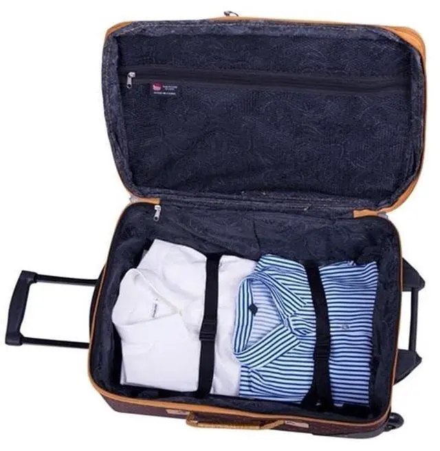Alt view image 4 of 7 - 4-Piece Luggage Set, Traditional Polyester, Chocolate Finish, Medium and Carry-On Rolling Uprights, Wheeled Duffel, Cosmetic Satchel, Telescoping Handles, Expandable Travel Bags with