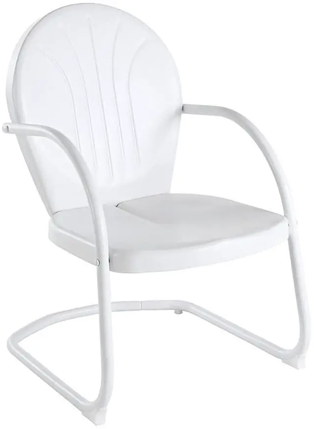 Main image of Griffith Outdoor Chair, Retro Metal Patio Chairs for Dining, Porch, Deck, Balcony, White