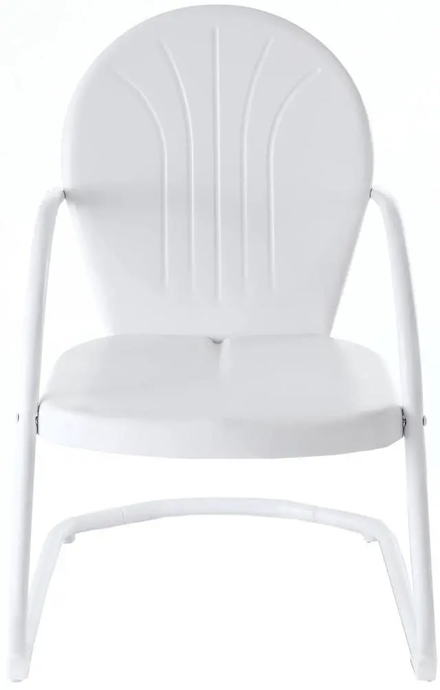 Alt view image 2 of 7 - Griffith Outdoor Chair, Retro Metal Patio Chairs for Dining, Porch, Deck, Balcony, White