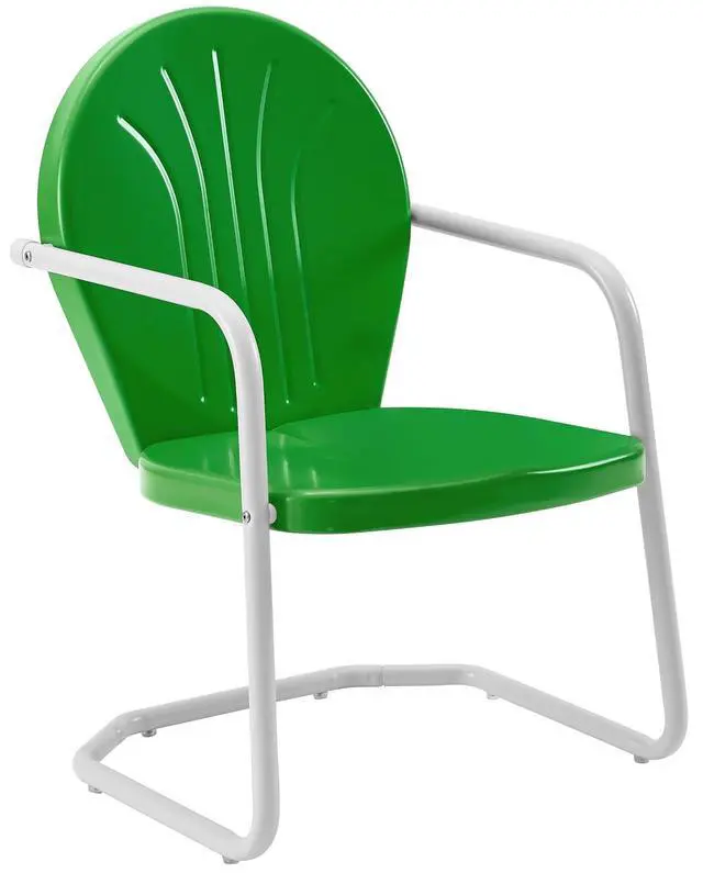 Main image of Griffith Outdoor Chair, Retro Metal Patio Chairs for Dining, Porch, Deck, Balcony, Grasshopper Green