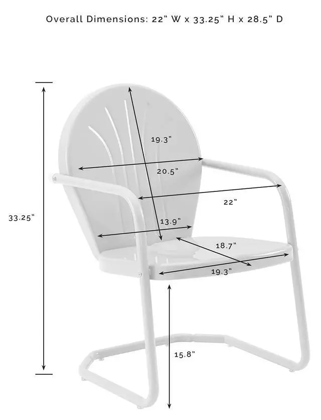 Alt view image 2 of 7 - Griffith Outdoor Chair, Retro Metal Patio Chairs for Dining, Porch, Deck, Balcony, Grasshopper Green