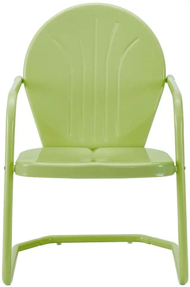 Alt view image 2 of 7 - Griffith Outdoor Chair, Retro Metal Patio Chairs for Dining, Porch, Deck, Balcony, Key Lime