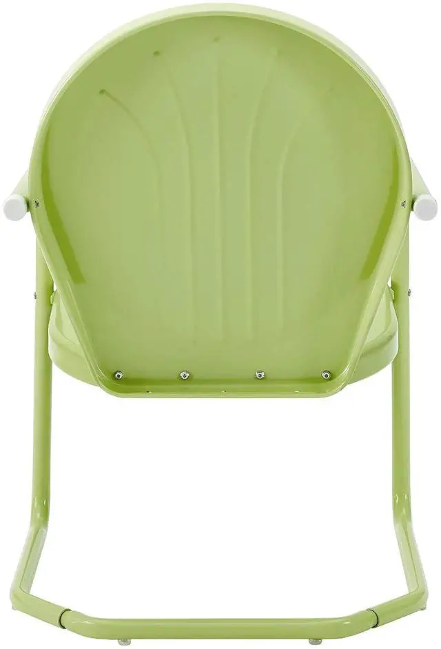 Alt view image 3 of 7 - Griffith Outdoor Chair, Retro Metal Patio Chairs for Dining, Porch, Deck, Balcony, Key Lime