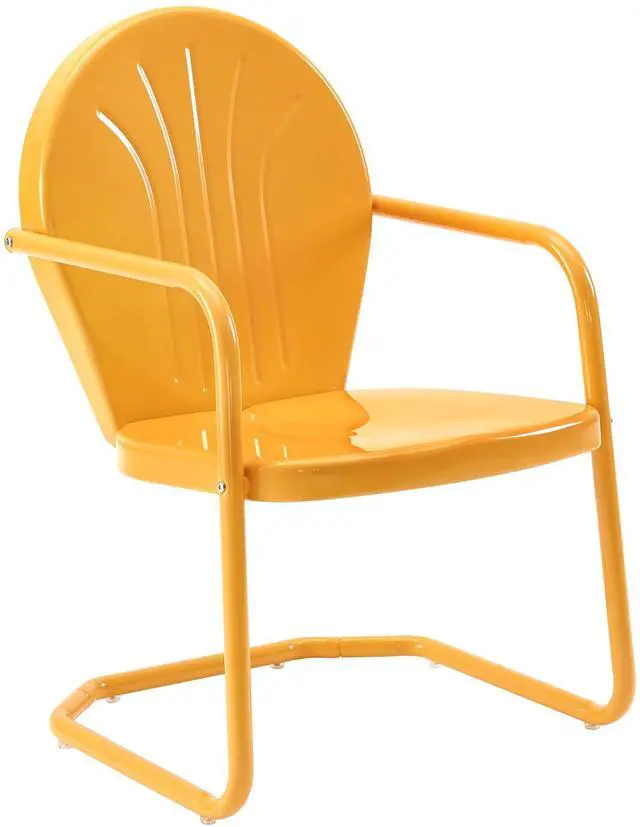 Main image of Griffith Outdoor Chair, Retro Metal Patio Chairs for Dining, Porch, Deck, Balcony, Tangerine