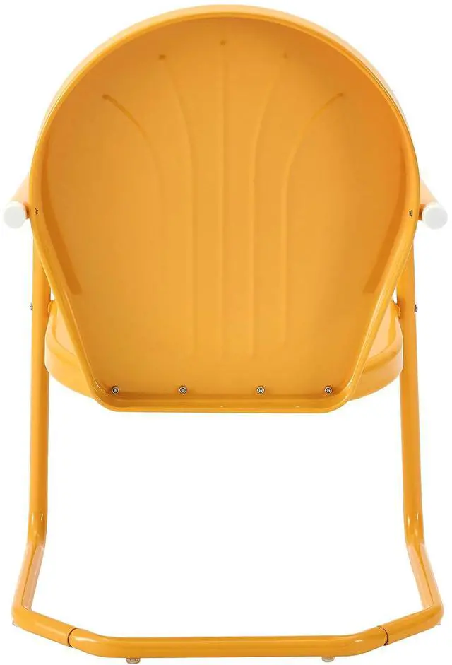 Alt view image 3 of 7 - Griffith Outdoor Chair, Retro Metal Patio Chairs for Dining, Porch, Deck, Balcony, Tangerine