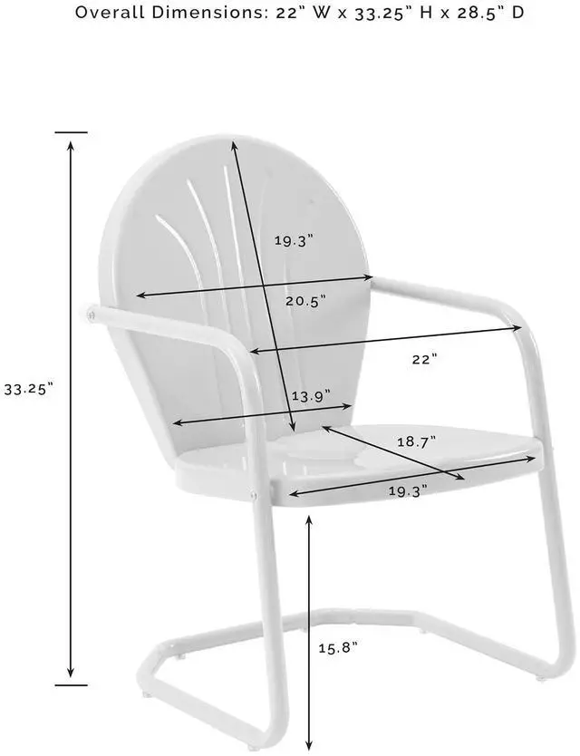 Alt view image 4 of 7 - Griffith Outdoor Chair, Retro Metal Patio Chairs for Dining, Porch, Deck, Balcony, Tangerine