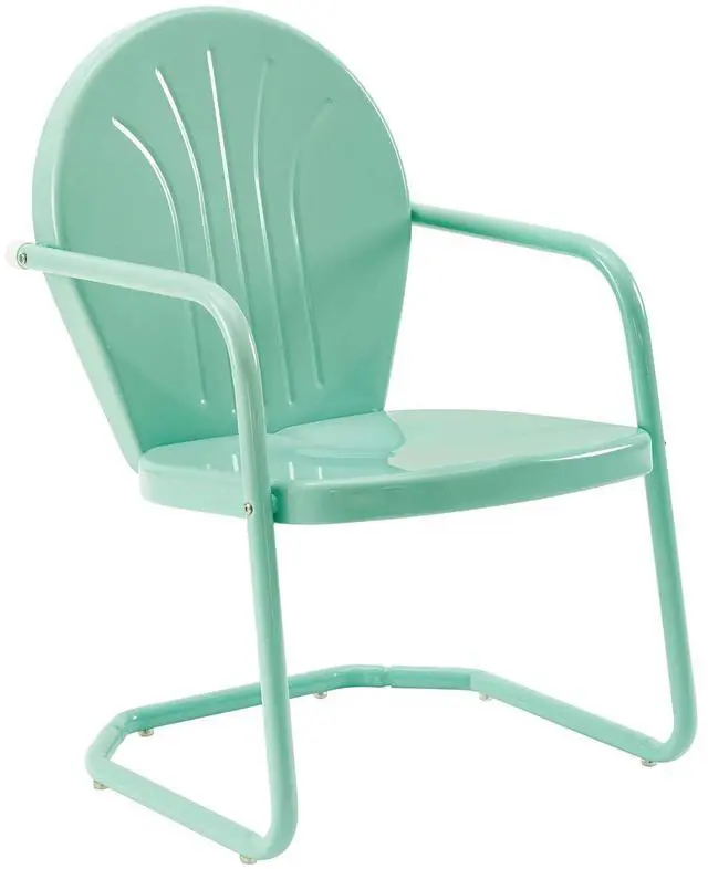 Main image of Griffith Outdoor Chair, Retro Metal Patio Chairs for Dining, Porch, Deck, Balcony, Aqua
