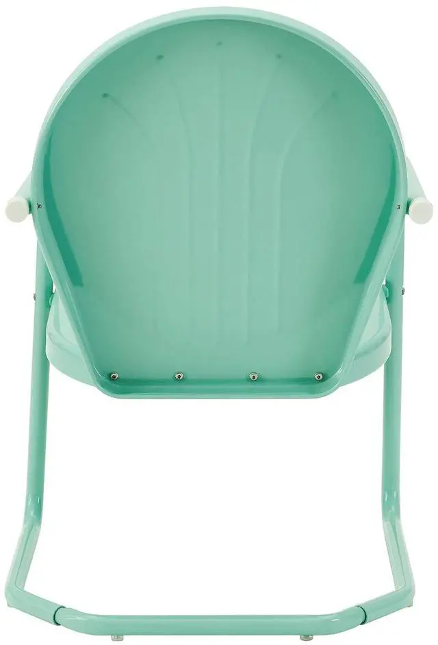 Alt view image 3 of 7 - Griffith Outdoor Chair, Retro Metal Patio Chairs for Dining, Porch, Deck, Balcony, Aqua
