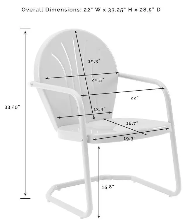 Alt view image 4 of 7 - Griffith Outdoor Chair, Retro Metal Patio Chairs for Dining, Porch, Deck, Balcony, Aqua