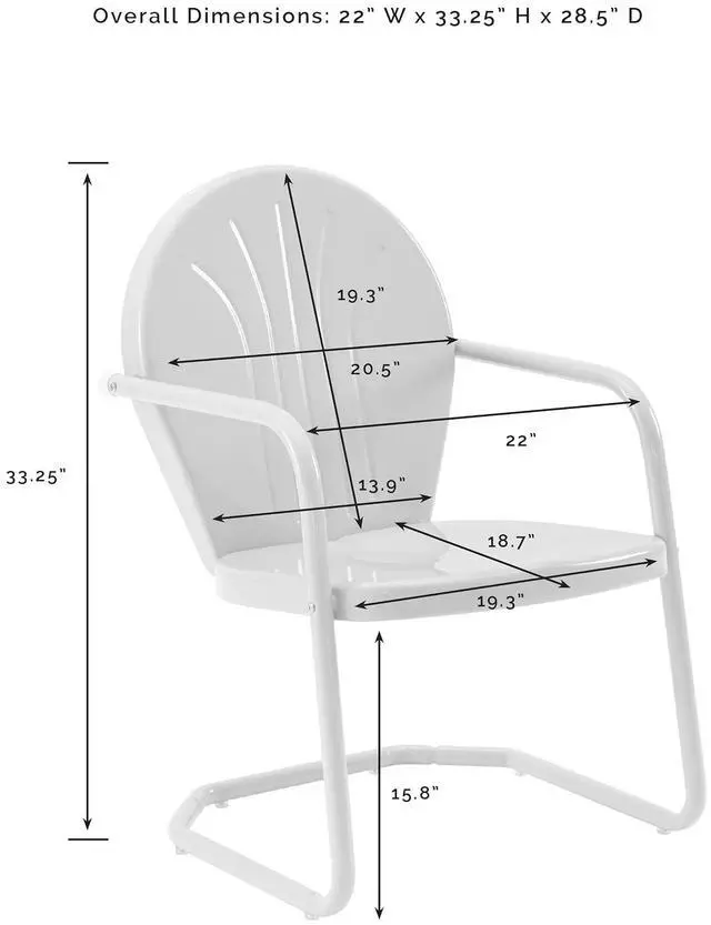 Alt view image 2 of 7 - Griffith Outdoor Chair, Retro Metal Patio Chairs for Dining, Porch, Deck, Balcony, Sky Blue