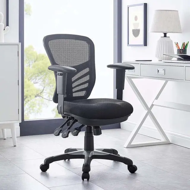 Alt view image 2 of 7 - EEI-757-BLK Articulate Ergonomic Mesh Office Chair in Black
